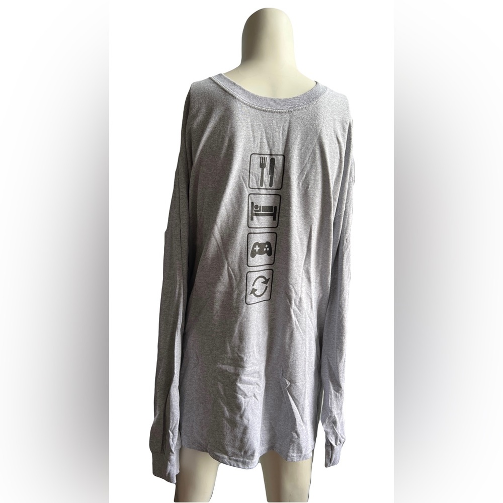 Graphic Tee Eat Sleep Game Repeat Long Sleeve T-shirt Gildan Ultra Cotton XL
